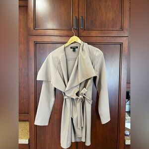 Revamped Neutral Taupe Open-Front Jacket